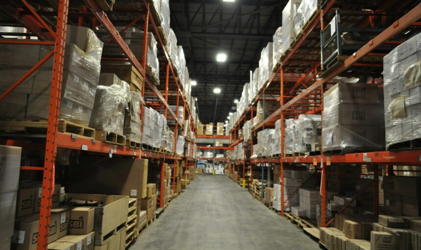 a large warehouse filled with lots of boxes